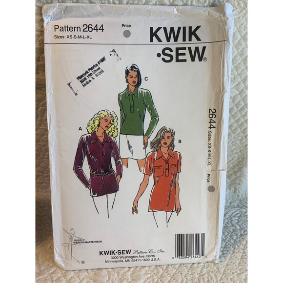 Kwik Sew Misses Tops Sewing Pattern sz XS S M L XL 2644 - uncut - Picture 7 of 8